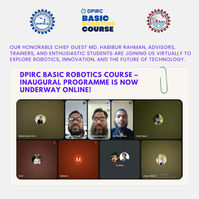 DPIRC Basic Robotics Course – Session 01 Successfully Launched